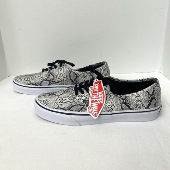 Vans Off The Wall Sneakers Snake Silver US M 8.5/W 10 Neutral Animal Print - Picture 3 of 10